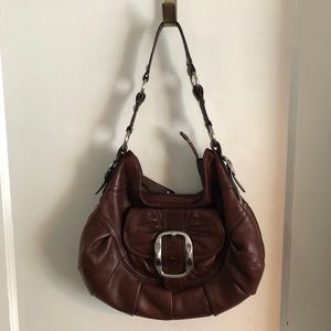 B. Makowsky large brown leather hobo purse